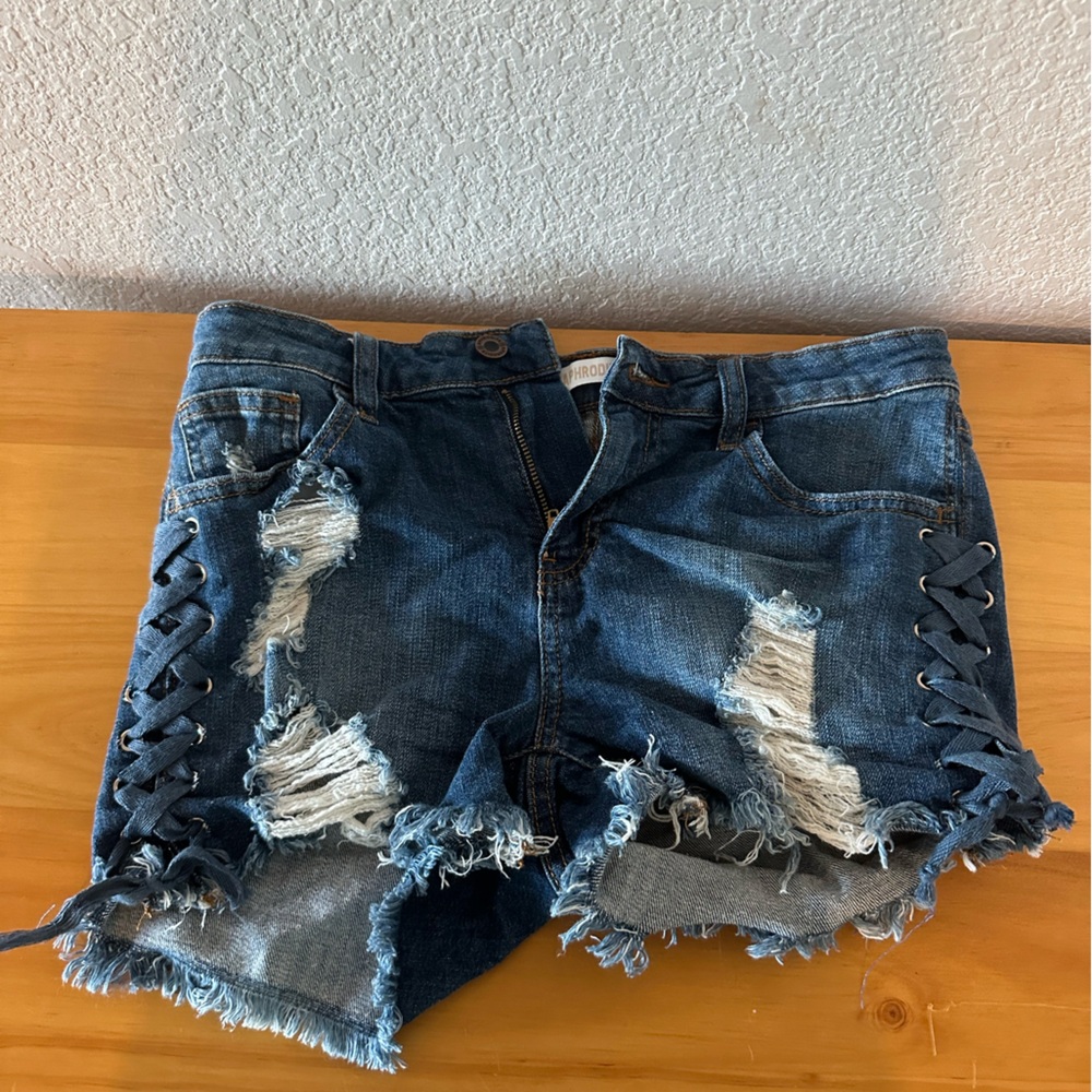ripped jean shorts